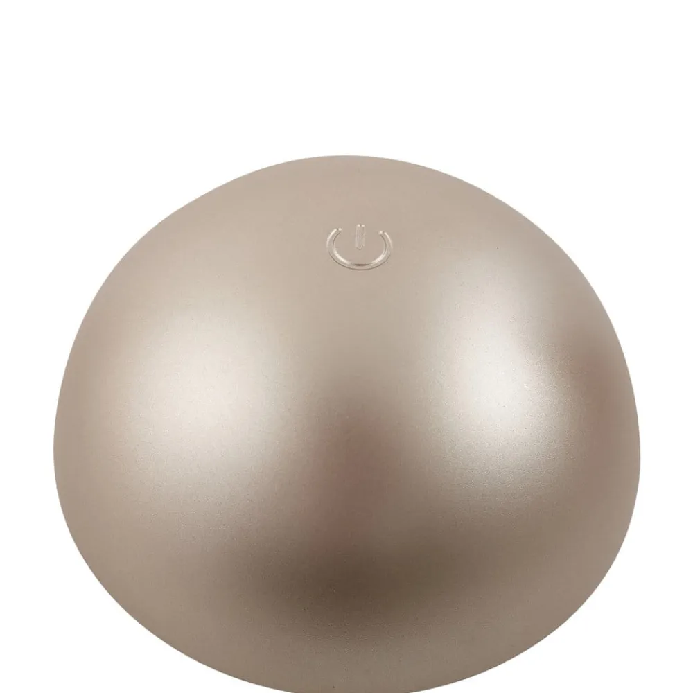 Dekorationsbelysning|Terrassebelysning ^ Lindby LED-batteridrevet bordlampe Pippin, guld/travertin, IP44