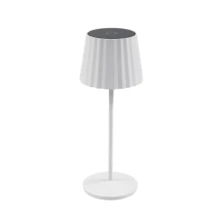 Lindby Dekorationsbelysning > LED-batteridrevet bordlampe Esali, hvid, riller, 29 cm