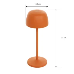 Lindby Dekorationsbelysning|Terrassebelysning > LED-bordlampe Areitty, orange, sæt med 2, aluminium