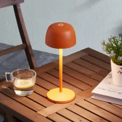 Lindby Dekorationsbelysning|Terrassebelysning > LED-bordlampe Areitty, orange, sæt med 2, aluminium