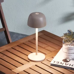 Lindby Dekorationsbelysning|Terrassebelysning > LED-bordlampe Arietty, beige, dæmpbar, IP65