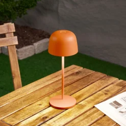 Dekorationsbelysning|Terrassebelysning ^ Lindby LED-bordlampe Arietty, orange, dæmpbar, IP65