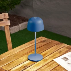 Dekorationsbelysning|Terrassebelysning ^ Lindby LED-bordlampe Arietty, blå, dæmpbar, IP65