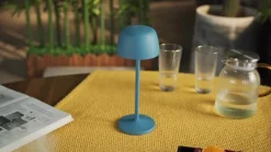 Dekorationsbelysning|Terrassebelysning ^ Lindby LED-bordlampe Arietty, blå, dæmpbar, IP65
