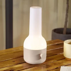 Lindby Dekorationsbelysning > LED-bordlampe Isaline, beige, dæmpbar, IP44