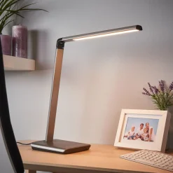 Arbejdsrum/Kontor|Bordlamper ^ Lindby LED-bordlampe Kuno, grå, USB, touch-dæmper