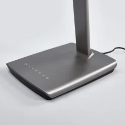 Arbejdsrum/Kontor|Bordlamper ^ Lindby LED-bordlampe Kuno, grå, USB, touch-dæmper