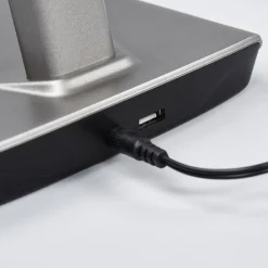 Arbejdsrum/Kontor|Bordlamper ^ Lindby LED-bordlampe Kuno, grå, USB, touch-dæmper