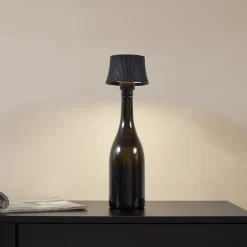 Lindby Terrassebelysning > LED-bordlampe Linor, sort, USB, touch-dimmer