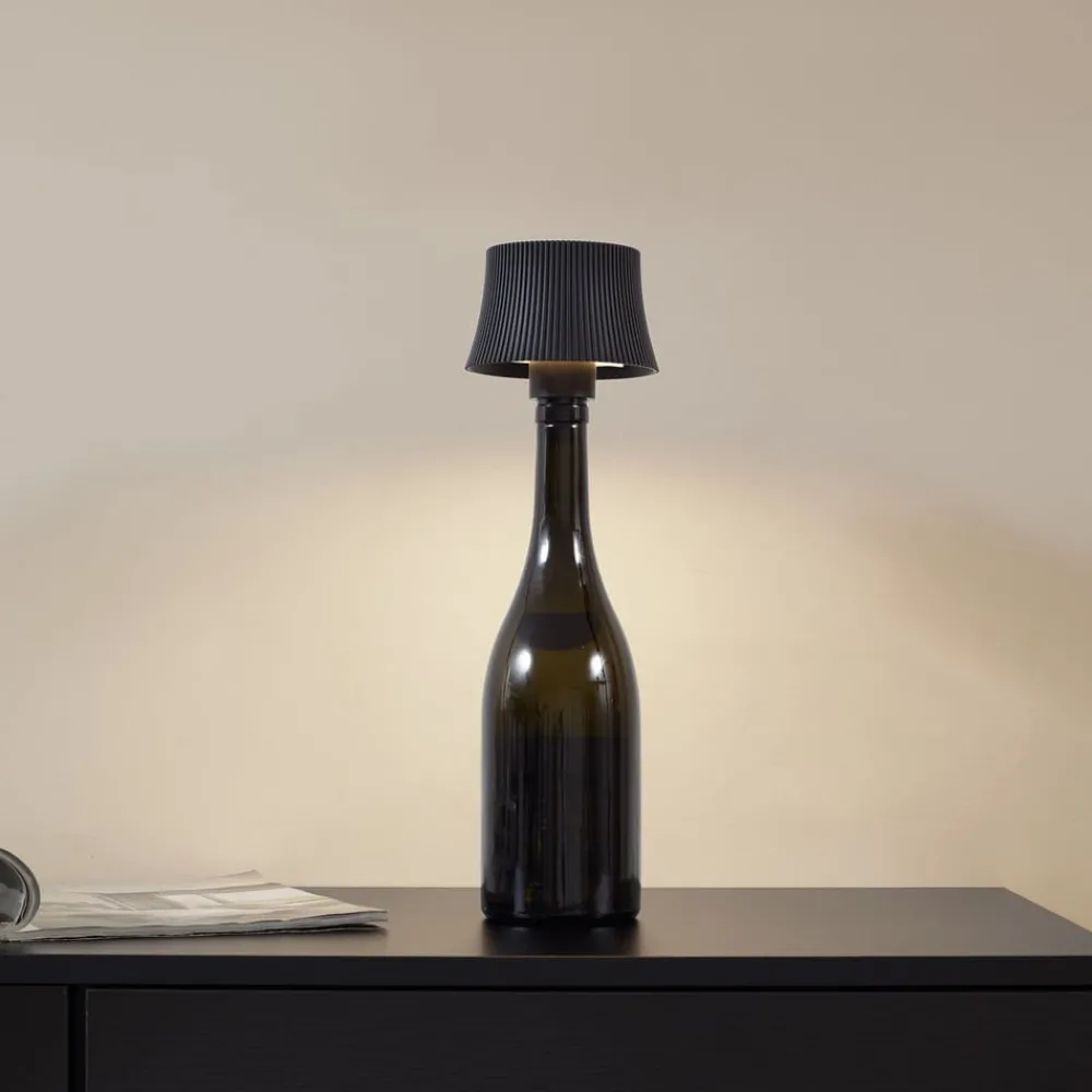 Lindby Terrassebelysning > LED-bordlampe Linor, sort, USB, touch-dimmer