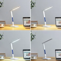 Lindby Arbejdsrum/Kontor|Bordlamper > LED-bordlampe Ludmilla, højde 34 cm, hvid, display