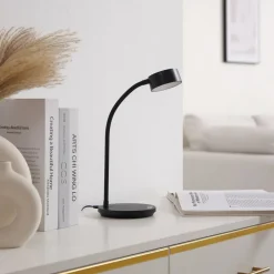 Lindby Arbejdsrum/Kontor|Gang > LED-bordlampe Maori, sort, CCT, metal, dæmpbar