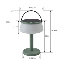 Lindby Dekorationsbelysning|Solcellelamper > LED-bordlampe Mikkel, grøn, dæmpbar