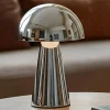 Lindby Pendellamper|Bordlamper > LED-bordlampe Nevijo, krom, Ø20 cm, USB, dæmpbar