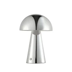 Lindby Pendellamper|Bordlamper > LED-bordlampe Nevijo, krom, Ø20 cm, USB, dæmpbar