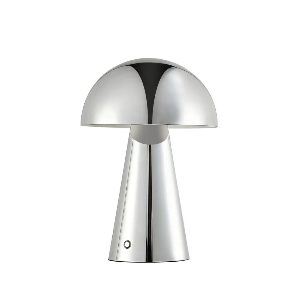 Lindby Pendellamper|Bordlamper > LED-bordlampe Nevijo, krom, Ø20 cm, USB, dæmpbar