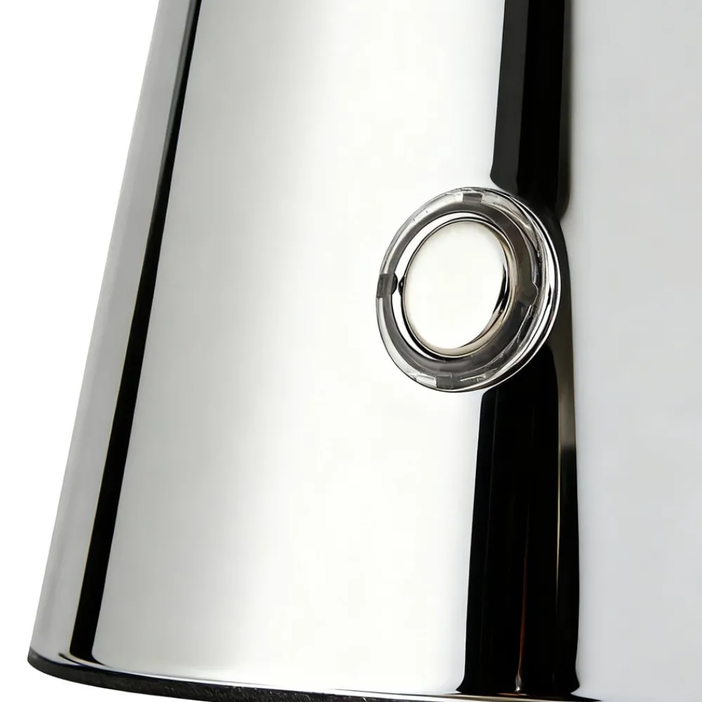 Lindby Pendellamper|Bordlamper > LED-bordlampe Nevijo, krom, Ø20 cm, USB, dæmpbar