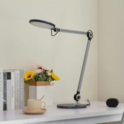 Arbejdsrum/Kontor|Bordlamper ^ Lindby LED-bordlampe Nyxaris, grå, metal, CCT, 50 cm