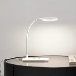 Lindby Arbejdsrum/Kontor|Bordlamper > LED-bordlampe Siona, hvid, CCT, dæmpbar, ladestation