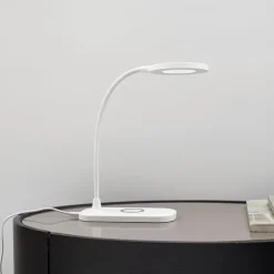 Lindby Arbejdsrum/Kontor|Bordlamper > LED-bordlampe Siona, hvid, CCT, dæmpbar, ladestation
