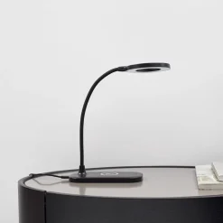 Lindby Arbejdsrum/Kontor|Bordlamper > LED-bordlampe Siona sort CCT dæmpbar ladestation