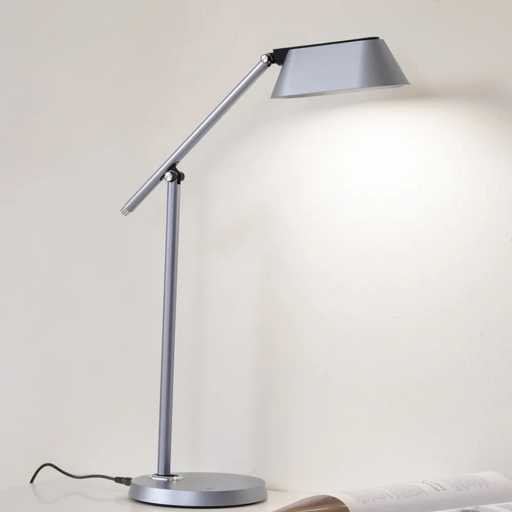 Arbejdsrum/Kontor|Bordlamper ^ Lindby LED-bordlampe Thies, grå, ABS, højde 78 cm, dæmpbar