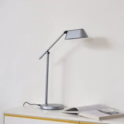 Arbejdsrum/Kontor|Bordlamper ^ Lindby LED-bordlampe Thies, grå, ABS, højde 78 cm, dæmpbar
