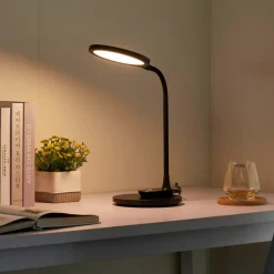 Lindby Arbejdsrum/Kontor|Bordlamper > LED-bordlampe Valtaria, sort, CCT, dæmpbar
