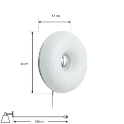 Væglamper|Væglamper ^ Lindby LED-bord-/væglampe Fjora, hvid/krom, Ø 30 cm, dæmpbar