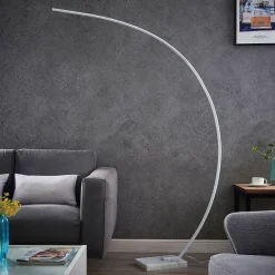 Lindby Gulvlamper > LED-buelampe Kendra, hvid, aluminium, højde 180 cm
