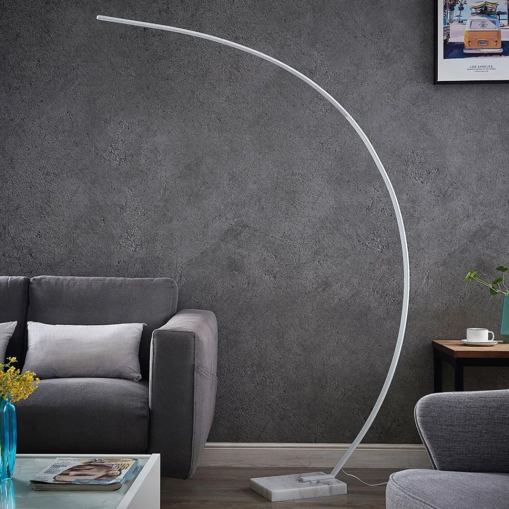 Lindby Gulvlamper > LED-buelampe Kendra, hvid, aluminium, højde 180 cm