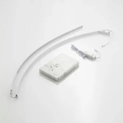 Lindby Gulvlamper > LED-buelampe Kendra, hvid, aluminium, højde 180 cm