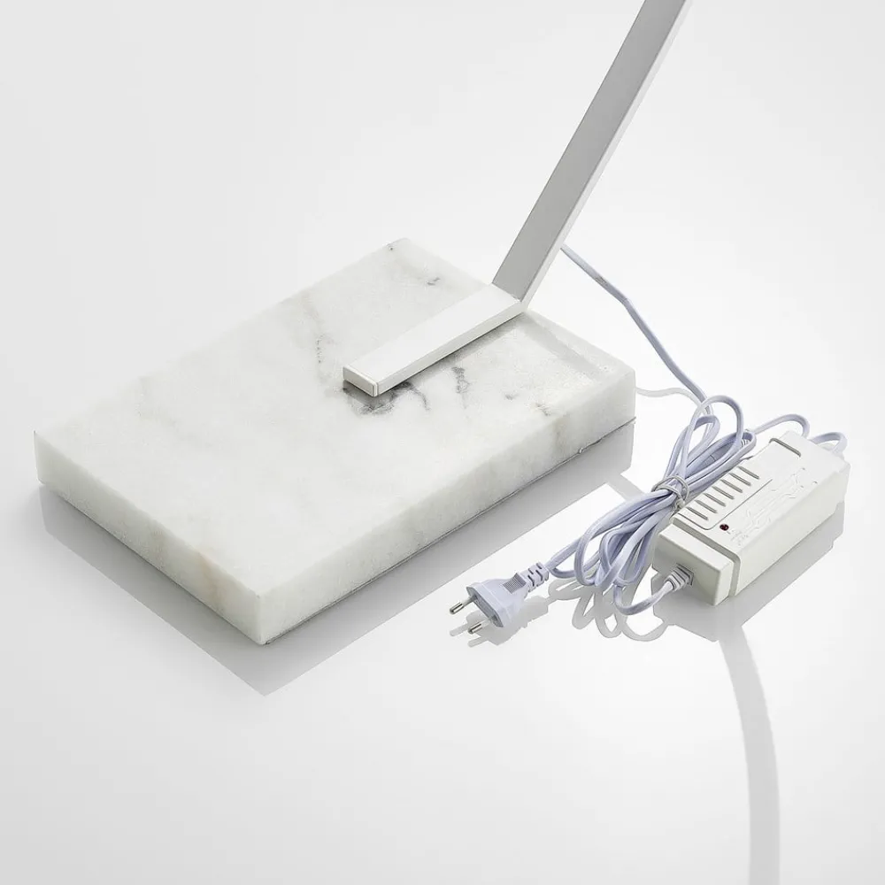 Lindby Gulvlamper > LED-buelampe Kendra, hvid, aluminium, højde 180 cm