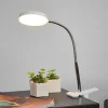 Bordlamper ^ Lindby LED clip-on bordlampe Milow, hvid, metal, 36 cm høj