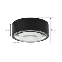 Lindby Loftlamper > LED-downlight Siaka, sort, metal, Ø 5 cm, IP65