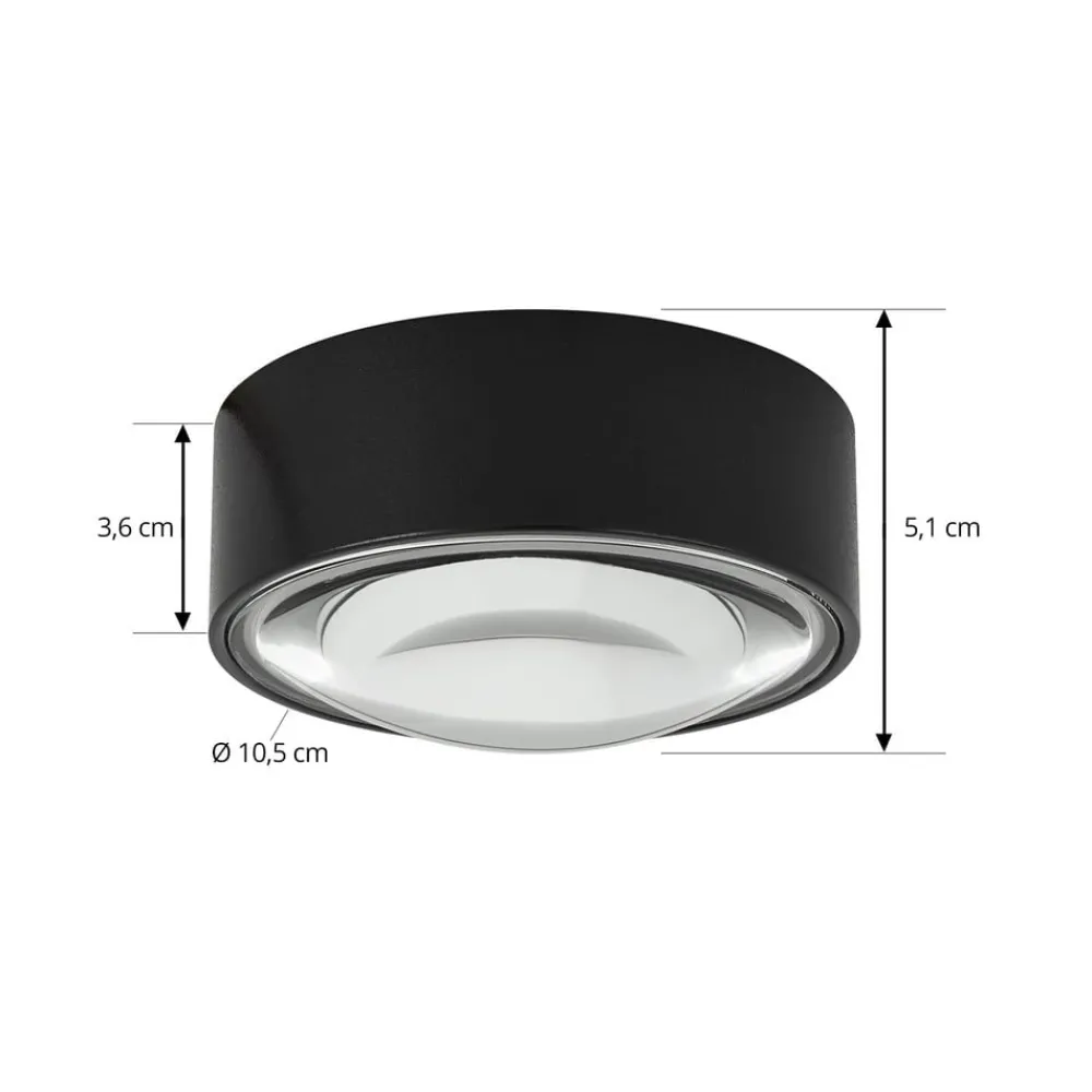 Lindby Loftlamper > LED-downlight Siaka, sort, metal, Ø 5 cm, IP65