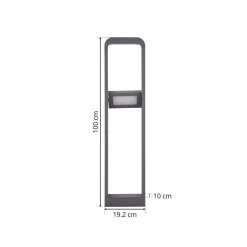 Lindby Terrassebelysning|Gadebelysning > LED-gadelampe Darko, 100 cm, grå, metal, IP54