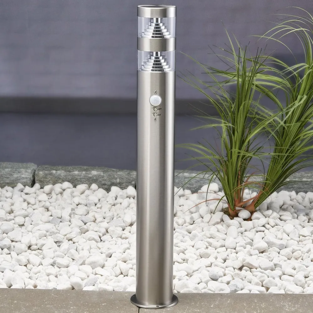 Lindby Gadebelysning Med Sensor|Terrassebelysning > LED-gadelampe Lanea, 60 cm, grå, sensor, IP44