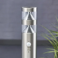 Lindby Gadebelysning Med Sensor|Terrassebelysning > LED-gadelampe Lanea, 60 cm, grå, sensor, IP44