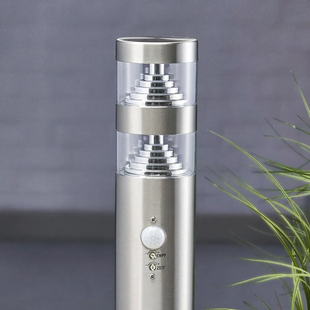 Lindby Gadebelysning Med Sensor|Terrassebelysning > LED-gadelampe Lanea, 60 cm, grå, sensor, IP44