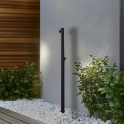 Lindby Terrassebelysning|Udendørs Spot > LED-gadelampe Luzian, højde 120 cm, sort, jordspyd