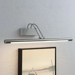Lindby Gang|Pendellamper > LED-gallerilampe Mailine, 69 cm, nikkel, afbryder