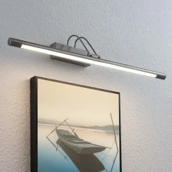 Lindby Gang|Pendellamper > LED-gallerilampe Mailine, 69 cm, nikkel, afbryder