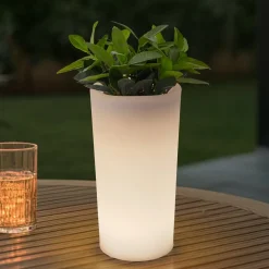 Lindby Dekorationsbelysning|Terrassebelysning > LED genopladelig blomstervase Florista, RGB, IP54, Ø 12cm, hvid