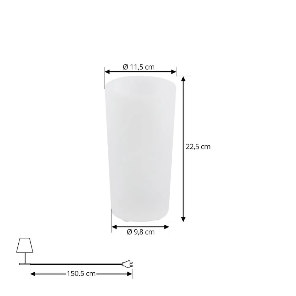 Lindby Dekorationsbelysning|Terrassebelysning > LED genopladelig blomstervase Florista, RGB, IP54, Ø 12cm, hvid