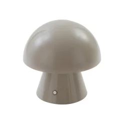 Bordlamper ^ Lindby LED genopladelig bordlampe Nevijo, grå, Ø18cm, USB, dæmper