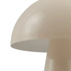 Bordlamper ^ Lindby LED genopladelig bordlampe Nevijo, beige, Ø20cm, USB, dæmper