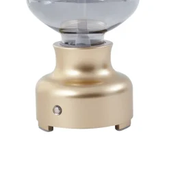 Lindby Bordlamper > LED genopladelig bordlampe Maxentius guldfarvet glas dæmper