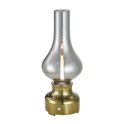 Lindby Bordlamper > LED genopladelig bordlampe Maxentius, grøn, glas, dæmper