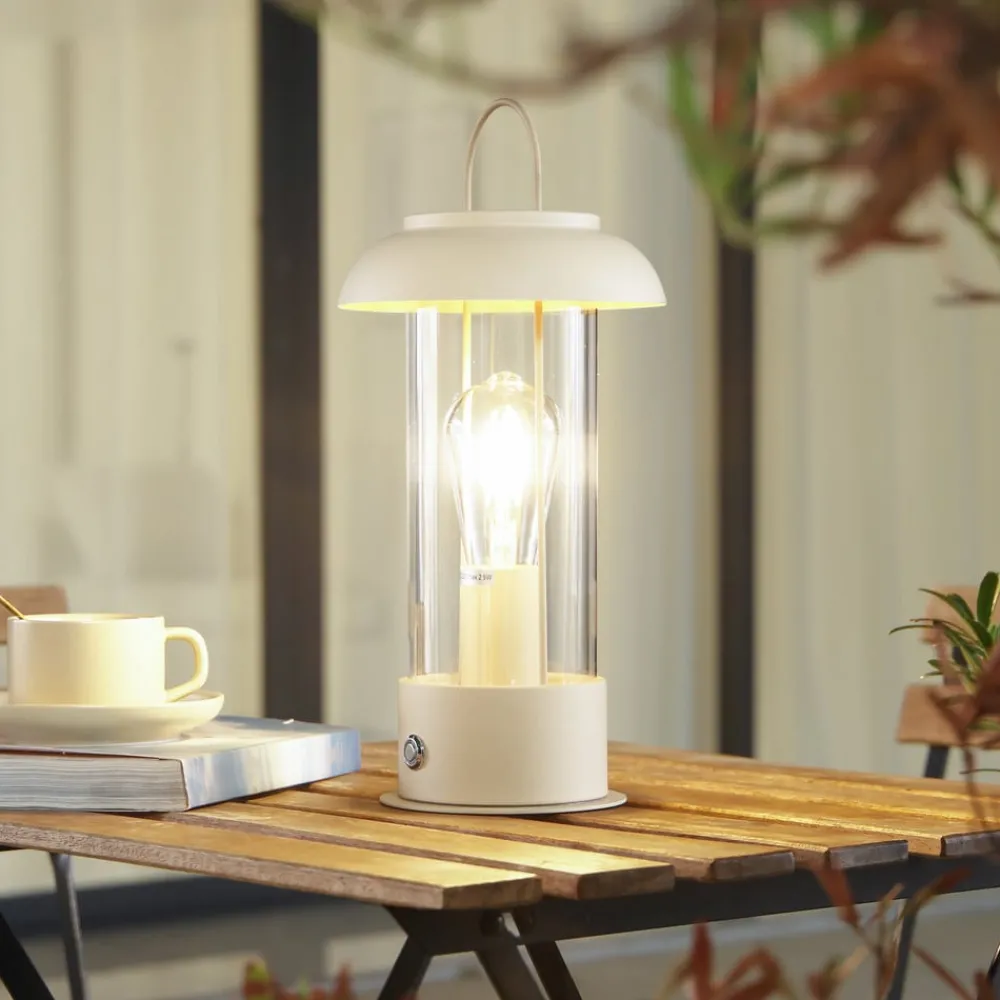 Lindby Dekorationsbelysning|Terrassebelysning > LED genopladelig bordlampe Janea TWIN, grøn, metal